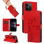 Xiaomi Redmi Note 17 Pro+ 5G / Xiaomi Redmi Note 17 Pro Max 5G PU-läderfodral Blommönster Plånboksfodral med stativ och rem