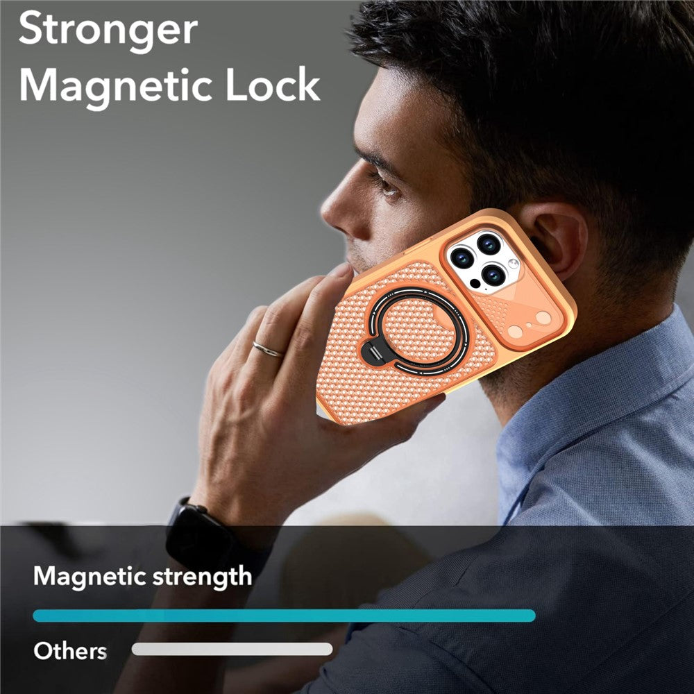 iPhone 13 Pro Max-skal med ringstöd, honungskaka, värmeavledande PC + TPU-mobilskal