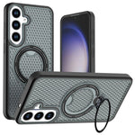 PC + TPU-mobilskal till Samsung Galaxy S26 FE / S25 FE med ringstöd, bikakedesign och värmeavledning
