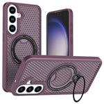 PC + TPU-mobilskal till Samsung Galaxy S26 FE / S25 FE med ringstöd, bikakedesign och värmeavledning