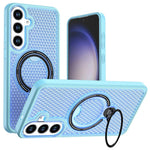 For Samsung Galaxy S26 FE / S25 FE Case Ring Kickstand Honeycomb Heat Dissipation PC + TPU Phone Cover