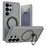 Samsung Galaxy S25 Ultra Skal Ring Stöd Honeycomb Värmeavledande PC + TPU mobilskal