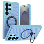 Samsung Galaxy S25 Ultra Skal Ring Stöd Honeycomb Värmeavledande PC + TPU mobilskal