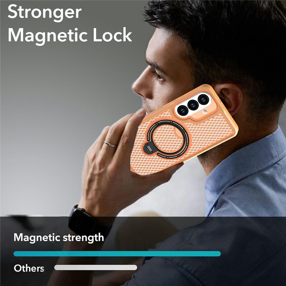 Samsung Galaxy S26 Skal Ring Stöd Honeycomb Värmeavledande PC + TPU mobilskal