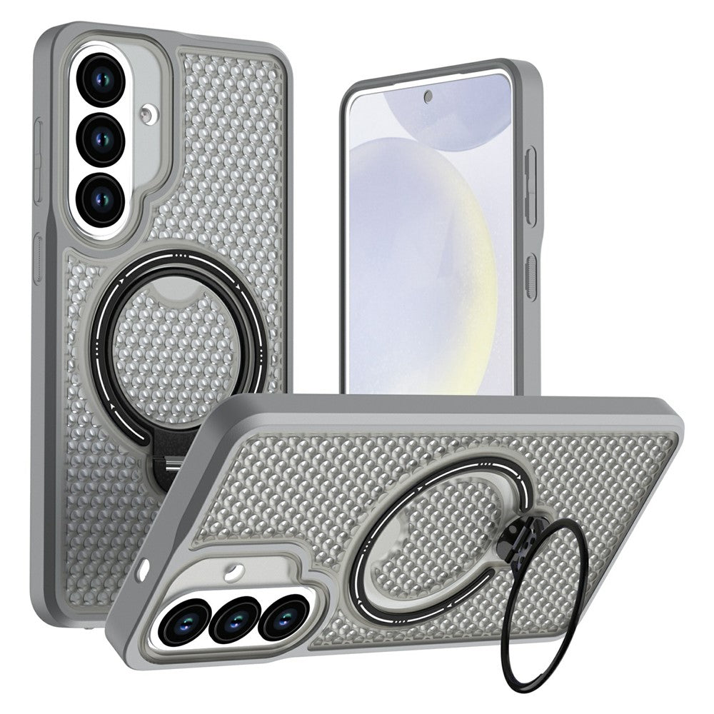 Samsung Galaxy S26 Skal Ring Stöd Honeycomb Värmeavledande PC + TPU mobilskal