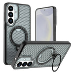 Samsung Galaxy S26+-cover med ringstøtte, bikagemønster, varmeafledende PC + TPU-mobilcover