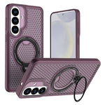 Samsung Galaxy S26+-cover med ringstøtte, bikagemønster, varmeafledende PC + TPU-mobilcover