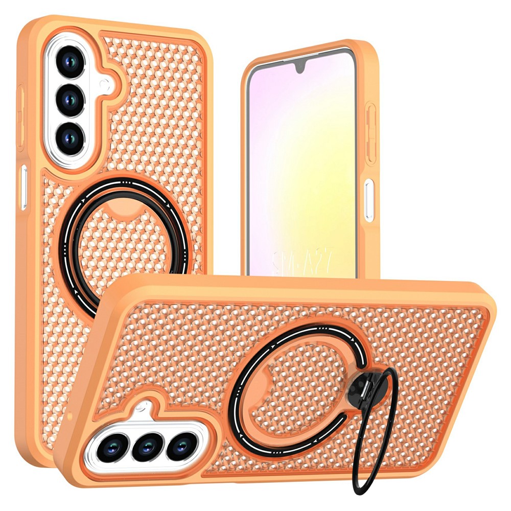 Samsung Galaxy A27 5G Skal Ring Stöd Honeycomb Värmeavledande PC + TPU mobilskal