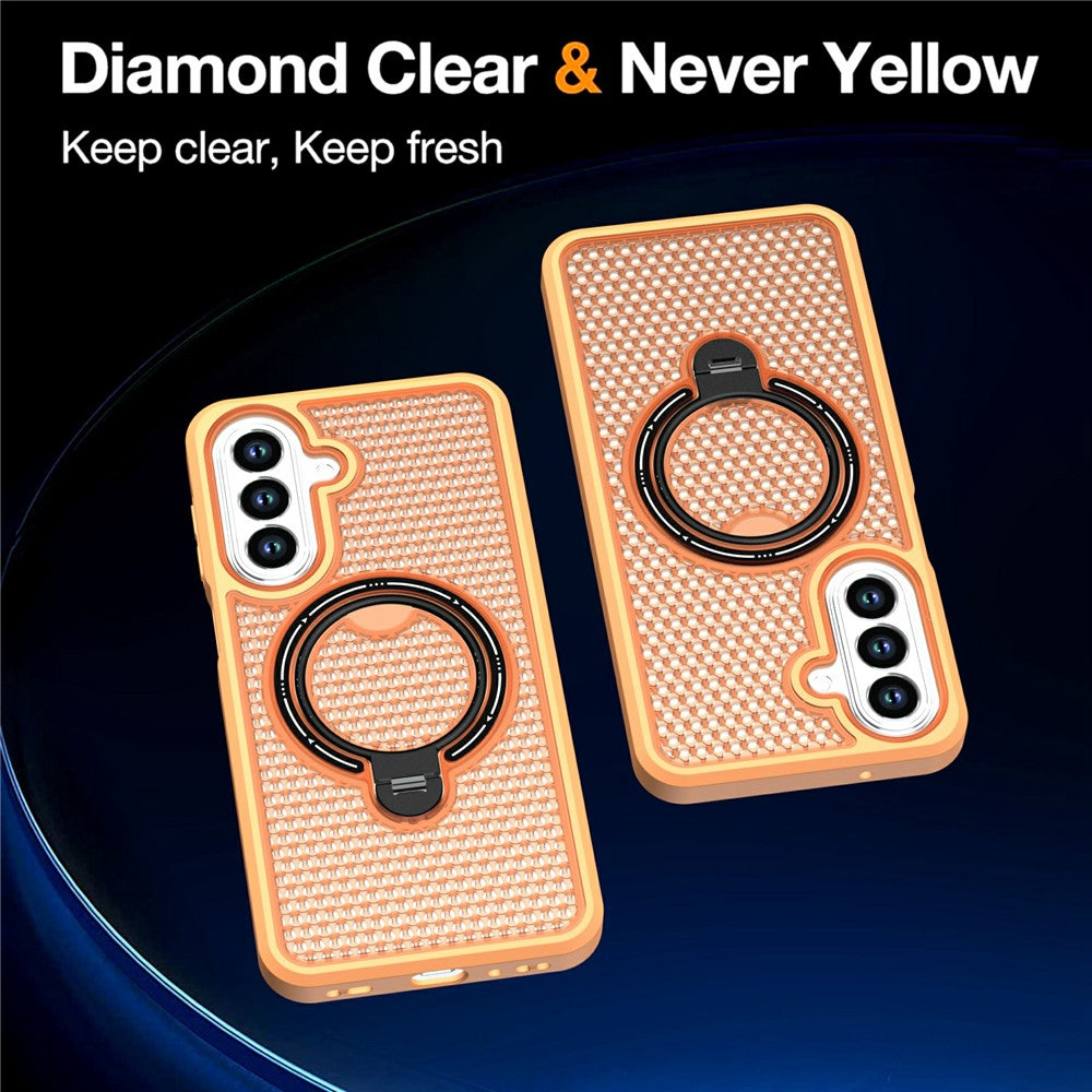 Samsung Galaxy A27 5G Skal Ring Stöd Honeycomb Värmeavledande PC + TPU mobilskal