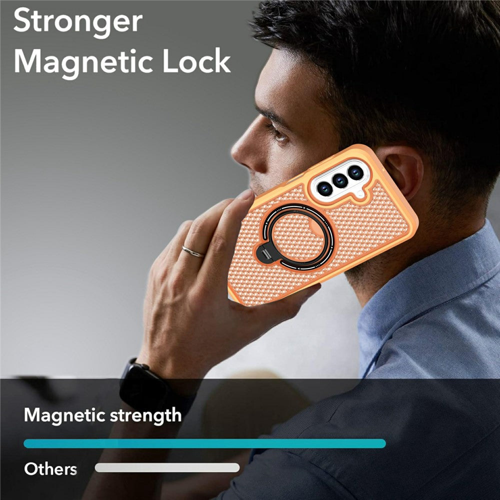 Samsung Galaxy A27 5G Skal Ring Stöd Honeycomb Värmeavledande PC + TPU mobilskal
