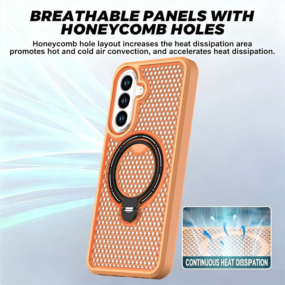 Samsung Galaxy A27 5G Skal Ring Stöd Honeycomb Värmeavledande PC + TPU mobilskal