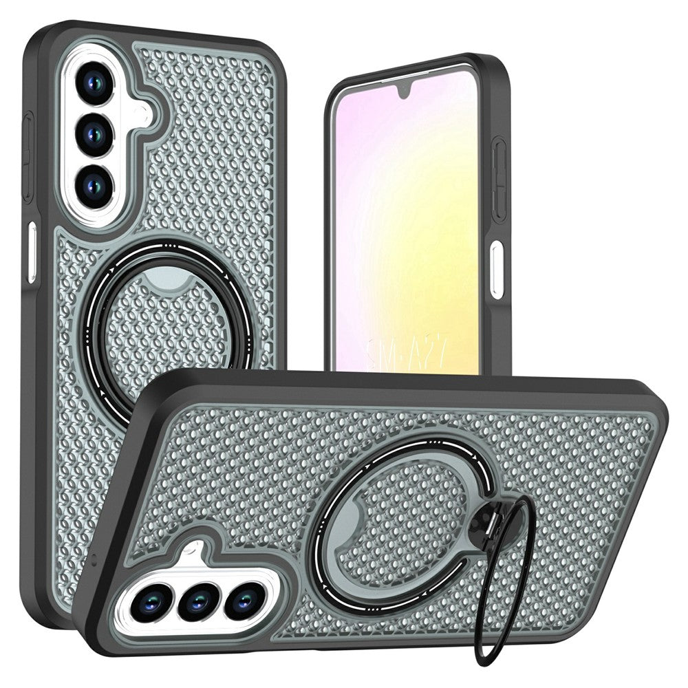 Samsung Galaxy A27 5G Skal Ring Stöd Honeycomb Värmeavledande PC + TPU mobilskal