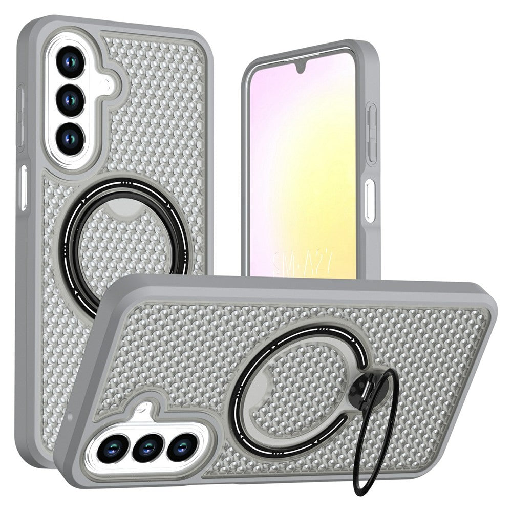 Samsung Galaxy A27 5G Skal Ring Stöd Honeycomb Värmeavledande PC + TPU mobilskal
