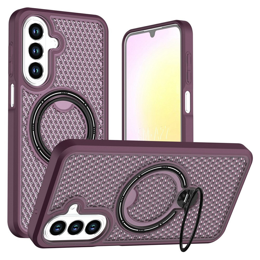 Samsung Galaxy A27 5G Skal Ring Stöd Honeycomb Värmeavledande PC + TPU mobilskal