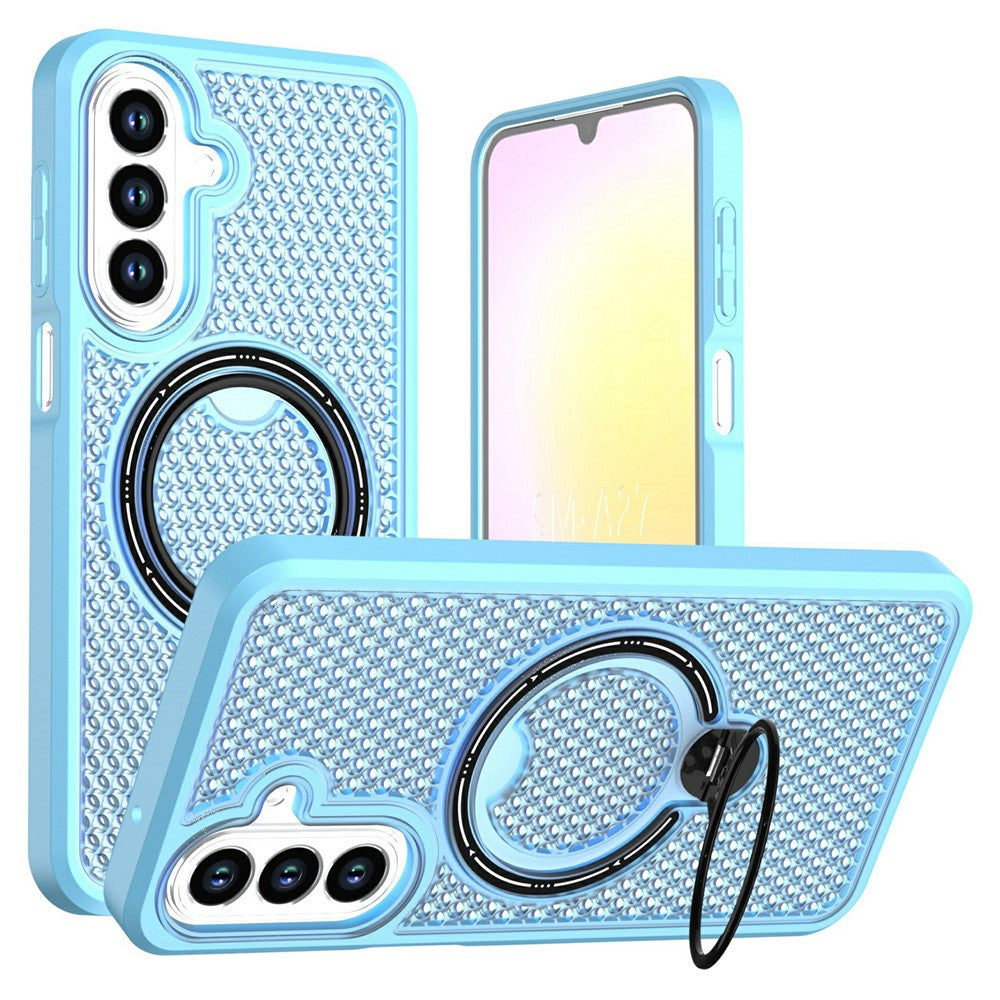 Samsung Galaxy A27 5G Skal Ring Stöd Honeycomb Värmeavledande PC + TPU mobilskal