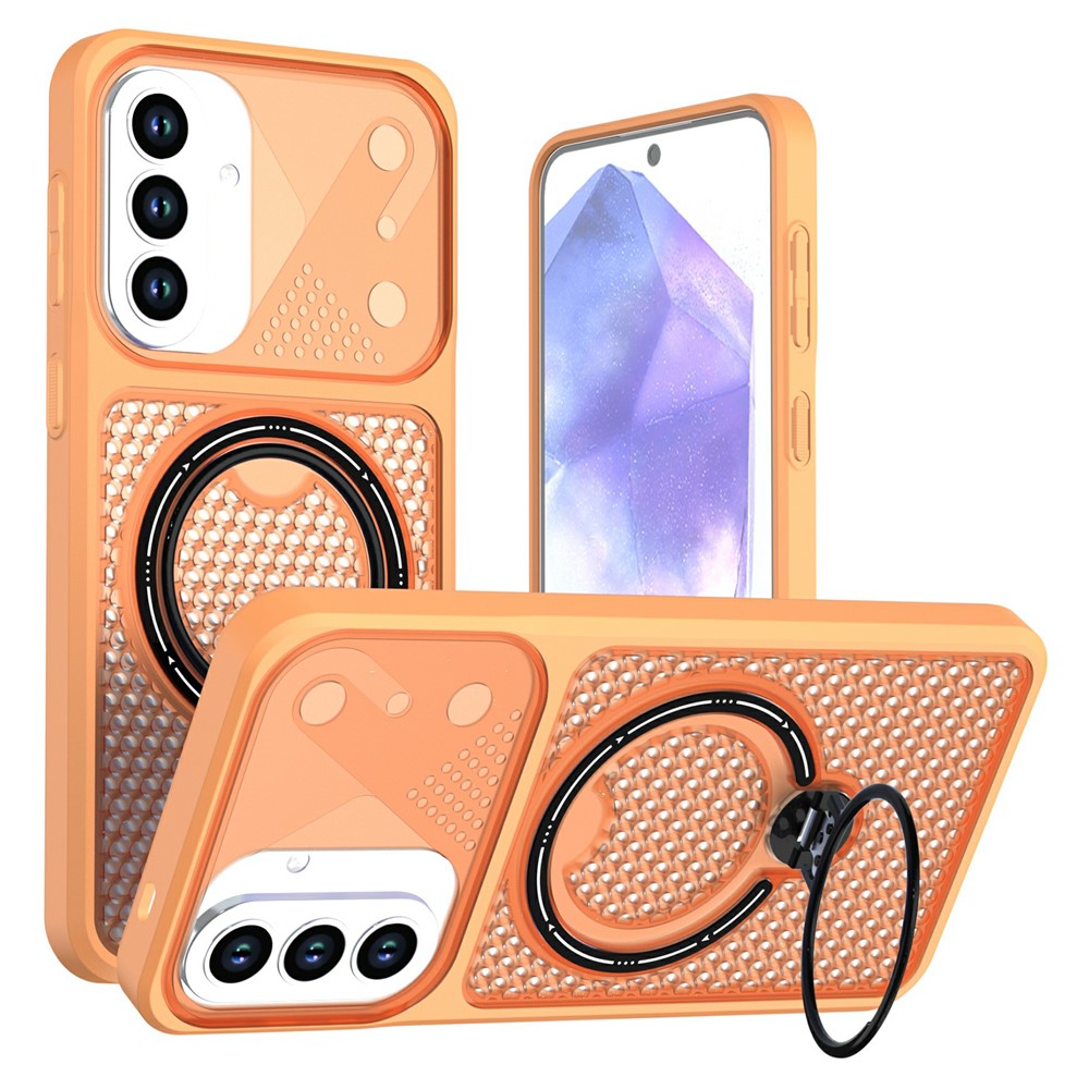 Samsung Galaxy A57 5G Skal Ring Stöd Honeycomb Värmeavledande PC + TPU mobilskal