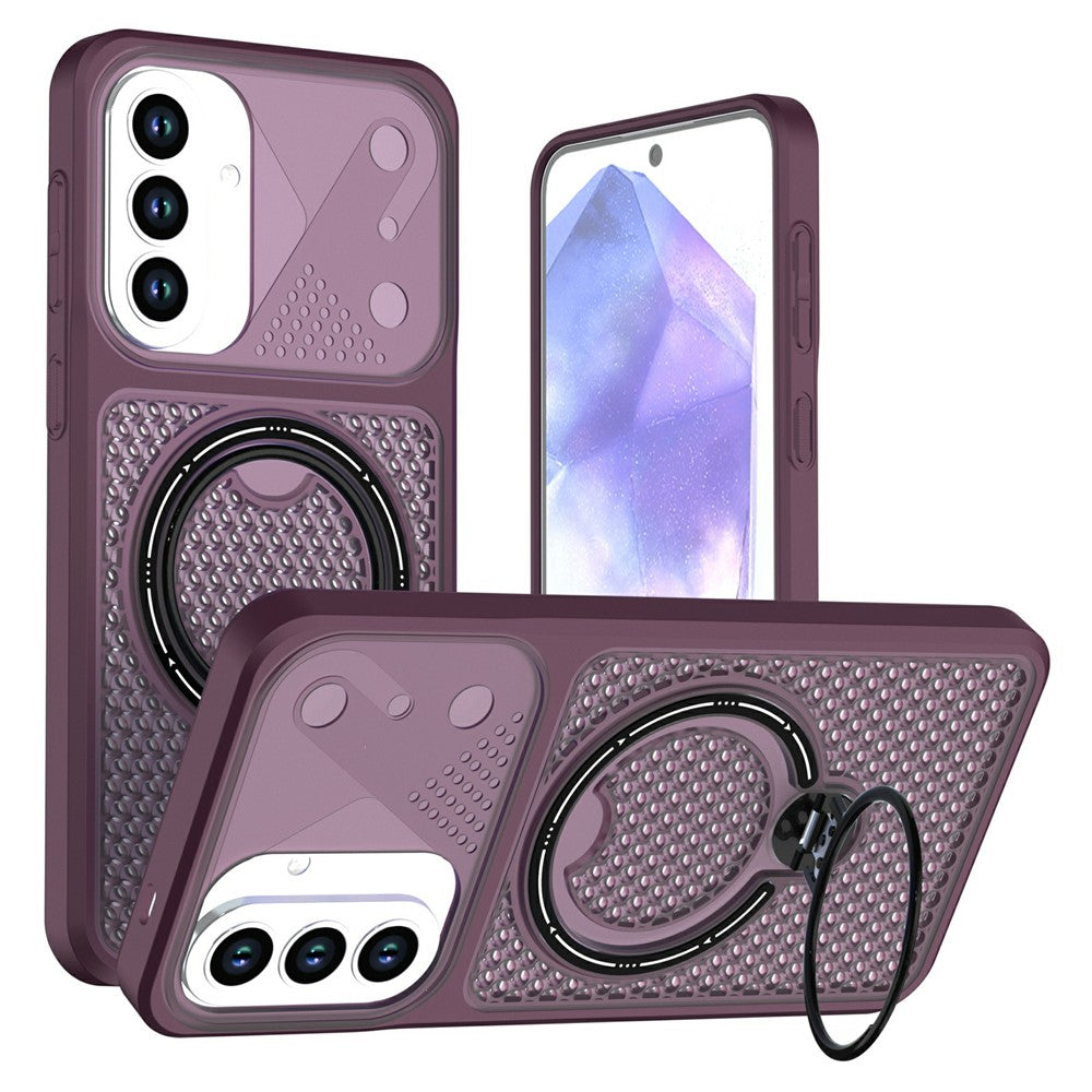 Samsung Galaxy A57 5G Skal Ring Stöd Honeycomb Värmeavledande PC + TPU mobilskal