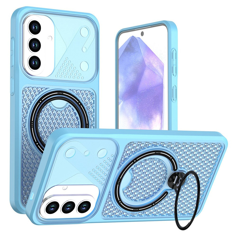 Samsung Galaxy A57 5G Skal Ring Stöd Honeycomb Värmeavledande PC + TPU mobilskal
