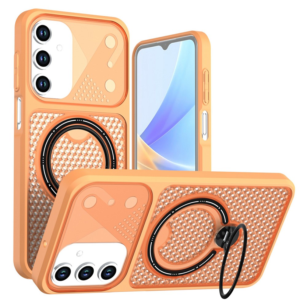 mobilskal till Samsung Galaxy A26 5G / A18 4G / A17 5G / A17 4G / A16 5G / A16 4G, Ringstativ, Bikakemönster, Värmeavledande PC + TPU Bakstycke