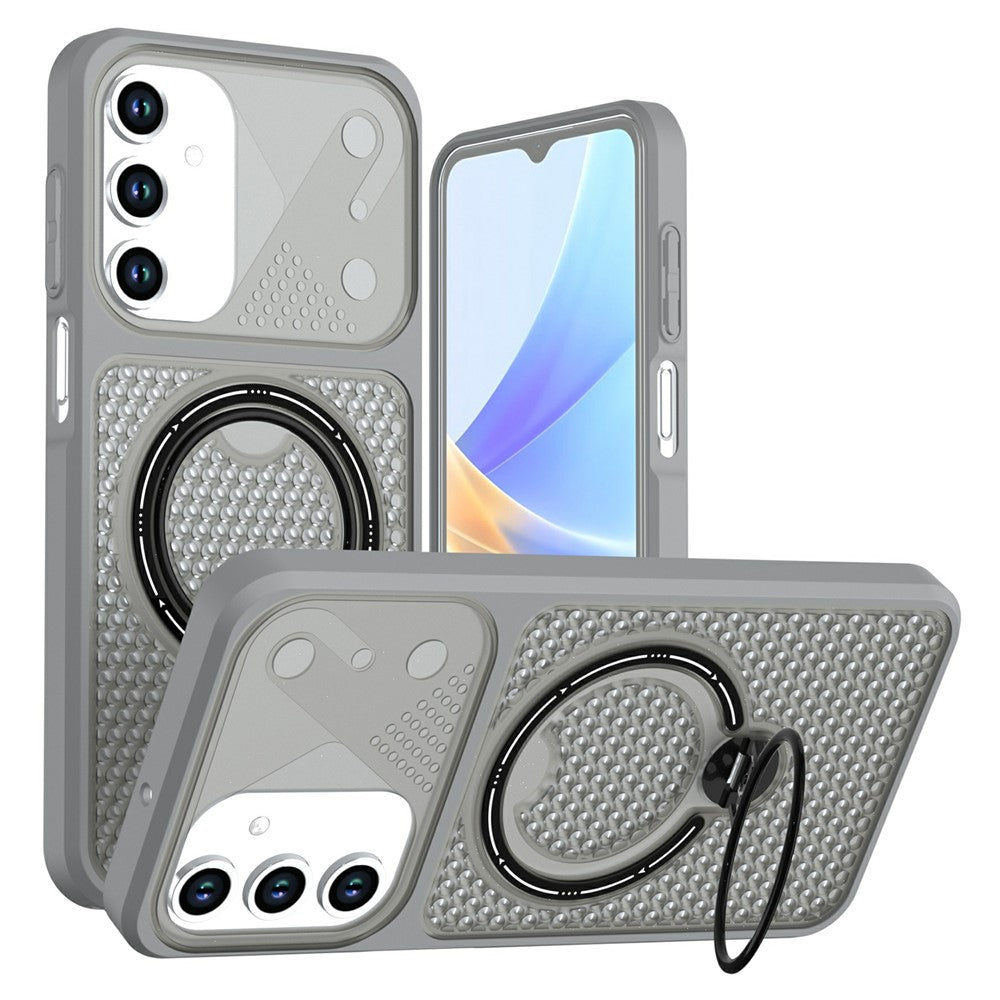 Mobilcover til Samsung Galaxy A26 5G / A18 4G / A17 5G / A17 4G / A16 5G / A16 4G, ringstativ, bikagemønster, varmeafledende bagside i PC + TPU