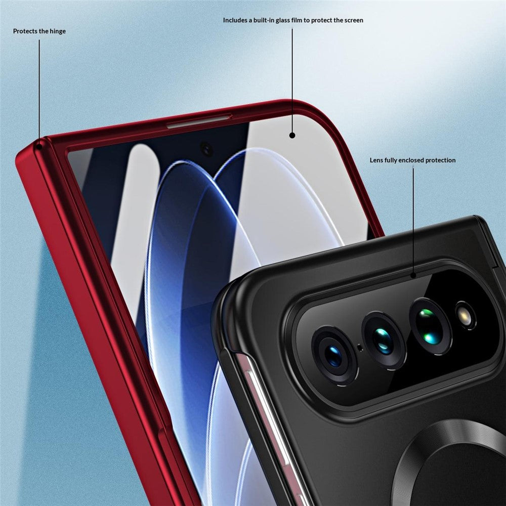 Xiaomi 18 Fold Magnetiskt Skal Elektropläterat PC Stötsäkert Skyddsfodral med Härdat Glasfilm