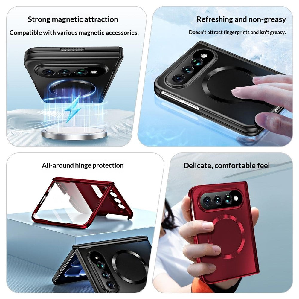 Xiaomi 18 Fold Magnetiskt Skal Elektropläterat PC Stötsäkert Skyddsfodral med Härdat Glasfilm
