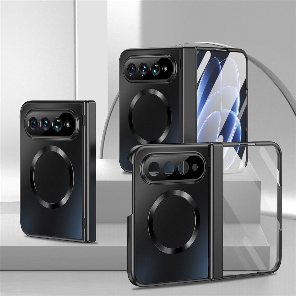 Xiaomi 18 Fold Magnetiskt Skal Elektropläterat PC Stötsäkert Skyddsfodral med Härdat Glasfilm
