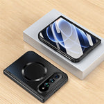 Xiaomi 18 Fold Magnetiskt Skal Elektropläterat PC Stötsäkert Skyddsfodral med Härdat Glasfilm