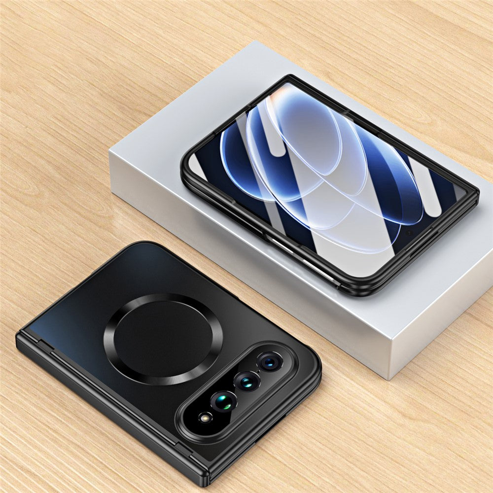 Xiaomi 18 Fold Magnetiskt Skal Elektropläterat PC Stötsäkert Skyddsfodral med Härdat Glasfilm