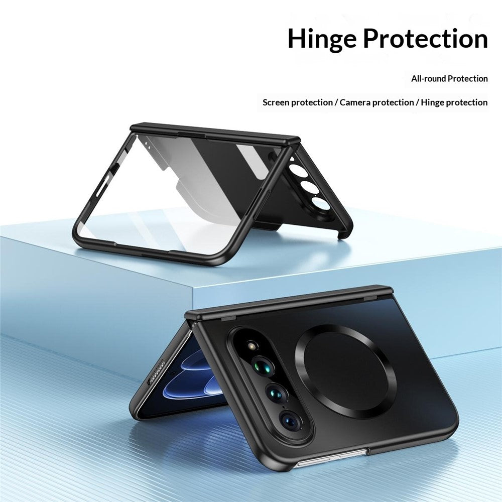 Xiaomi 18 Fold Magnetiskt Skal Elektropläterat PC Stötsäkert Skyddsfodral med Härdat Glasfilm