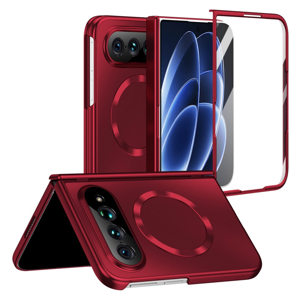 Xiaomi 18 Fold Magnetiskt Skal Elektropläterat PC Stötsäkert Skyddsfodral med Härdat Glasfilm