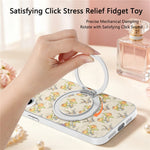 For Xiaomi 17 Case Rotating Kickstand Floral Pattern Leather Coated PC + TPU Anti Drop Phone Cover