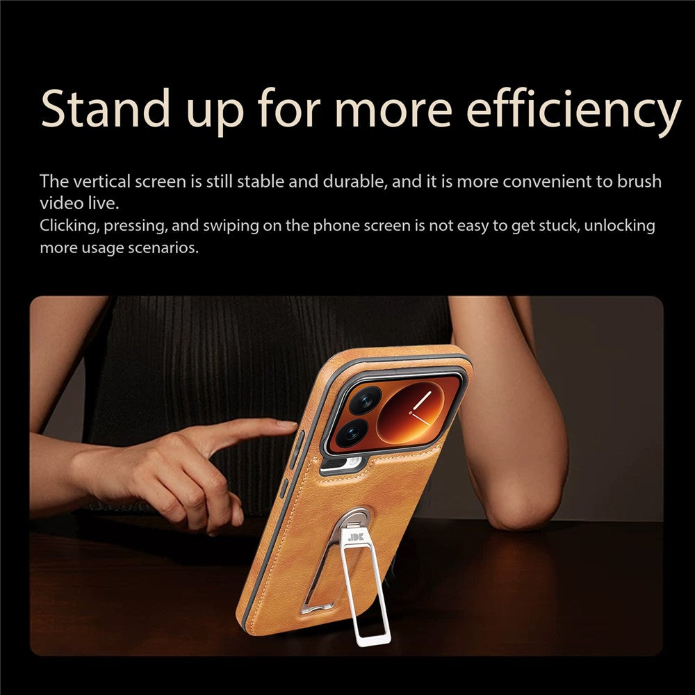 JINDUKA J38 För Xiaomi 17 Pro Max Skal Fallskyddande Anti-repande Ring Stöd PU + PC + TPU mobil Baksida