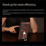 JINDUKA J38 for Samsung Galaxy S25 Ultra Case Kickstand PU Leather + PC + TPU Phone Cover