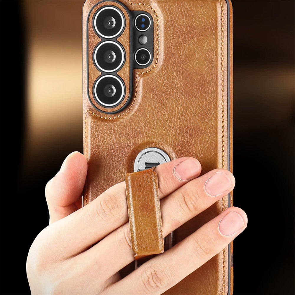 JINDUKA J38 for Samsung Galaxy S25 Ultra Case Kickstand PU Leather + PC + TPU Phone Cover