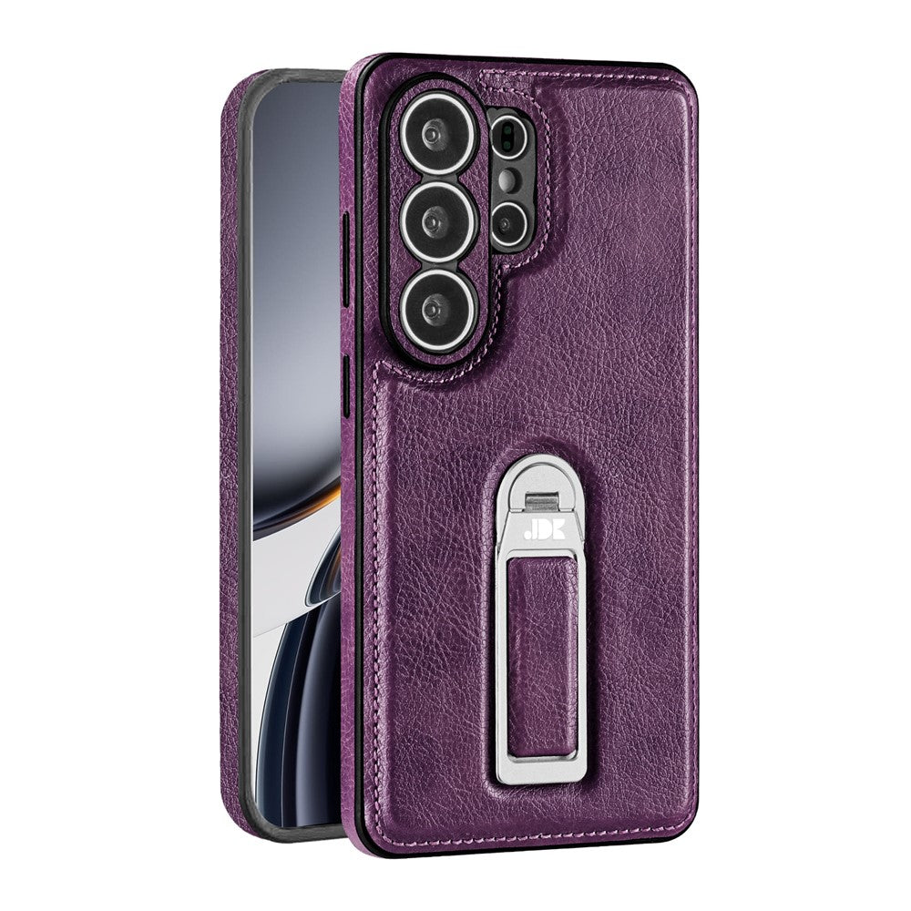 JINDUKA J38 For Samsung Galaxy S24 Ultra Case Anti Drop Anti Scratch Ring Kickstand PU + PC + TPU Phone Back Cover
