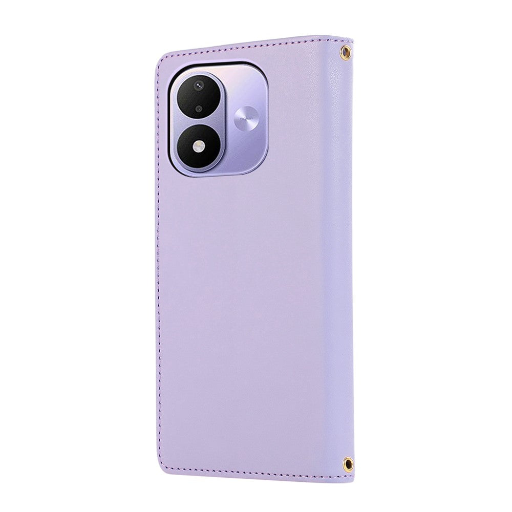 Plånboksfodral för Xiaomi Redmi Note 17 5G (Global) / 17 4G (Global) / 17 (Indien/Kina) 5G diamantmönster, dragkedja, ficka, mobilskal i TPU + PU-läder med handledsrem och axelrem