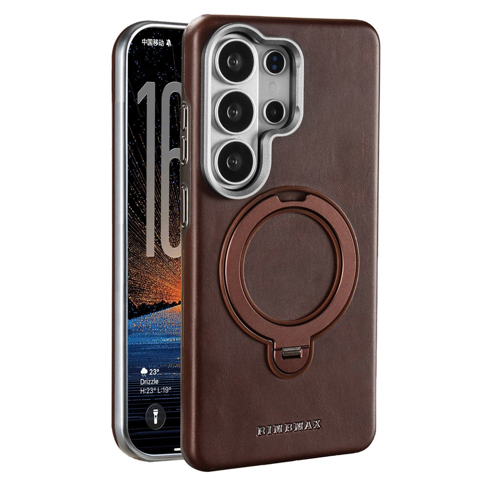 RIMBMAX R86 for Samsung Galaxy S25 Ultra Case Rotatable Magnetic Kickstand Soft TPU Anti Scratch Phone Cover