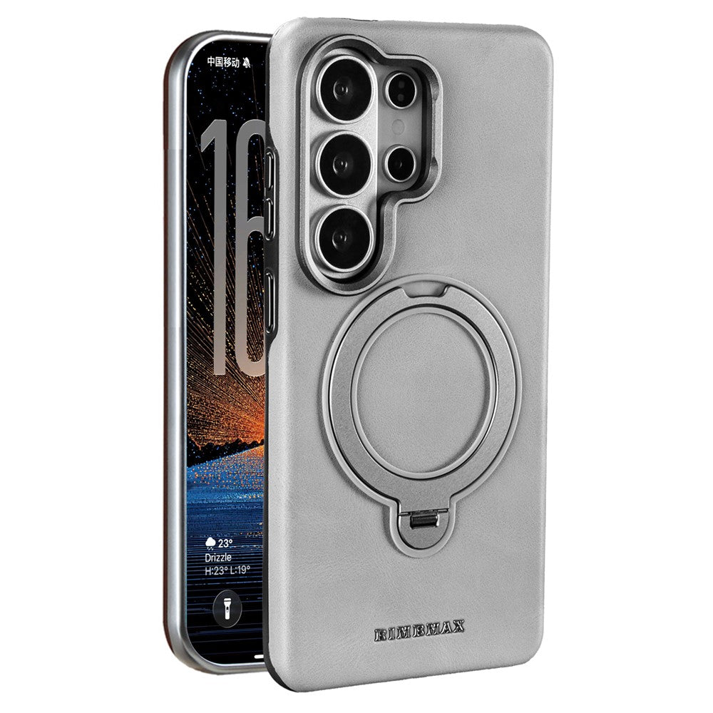 RIMBMAX R86 for Samsung Galaxy S25 Ultra Case Rotatable Magnetic Kickstand Soft TPU Anti Scratch Phone Cover