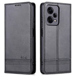 AZNS For Xiaomi Redmi Note 12 Pro+ 5G Cowhide Texture PU Leather Case Magnetic Auto-absorbed Stand Wallet Phone Cover