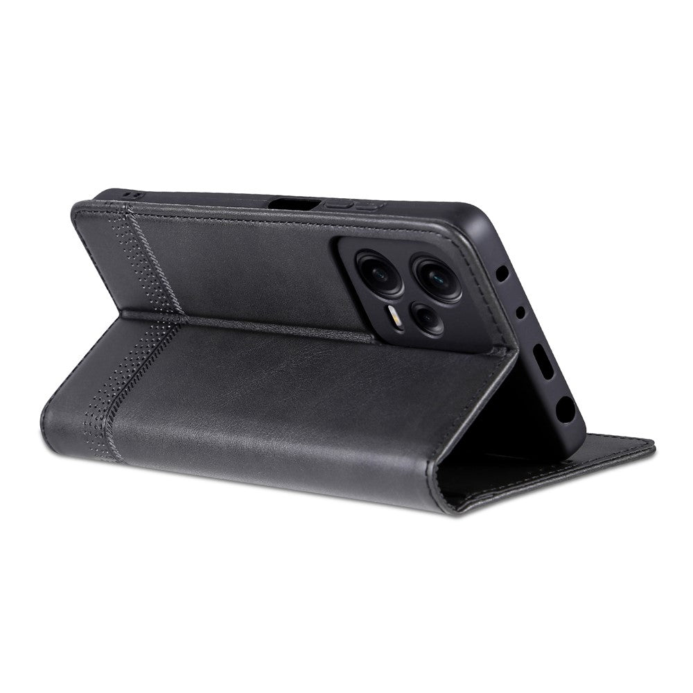 AZNS For Xiaomi Redmi Note 12 Pro+ 5G Cowhide Texture PU Leather Case Magnetic Auto-absorbed Stand Wallet Phone Cover