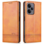 AZNS For Xiaomi Redmi Note 12 Pro+ 5G Cowhide Texture PU Leather Case Magnetic Auto-absorbed Stand Wallet Phone Cover