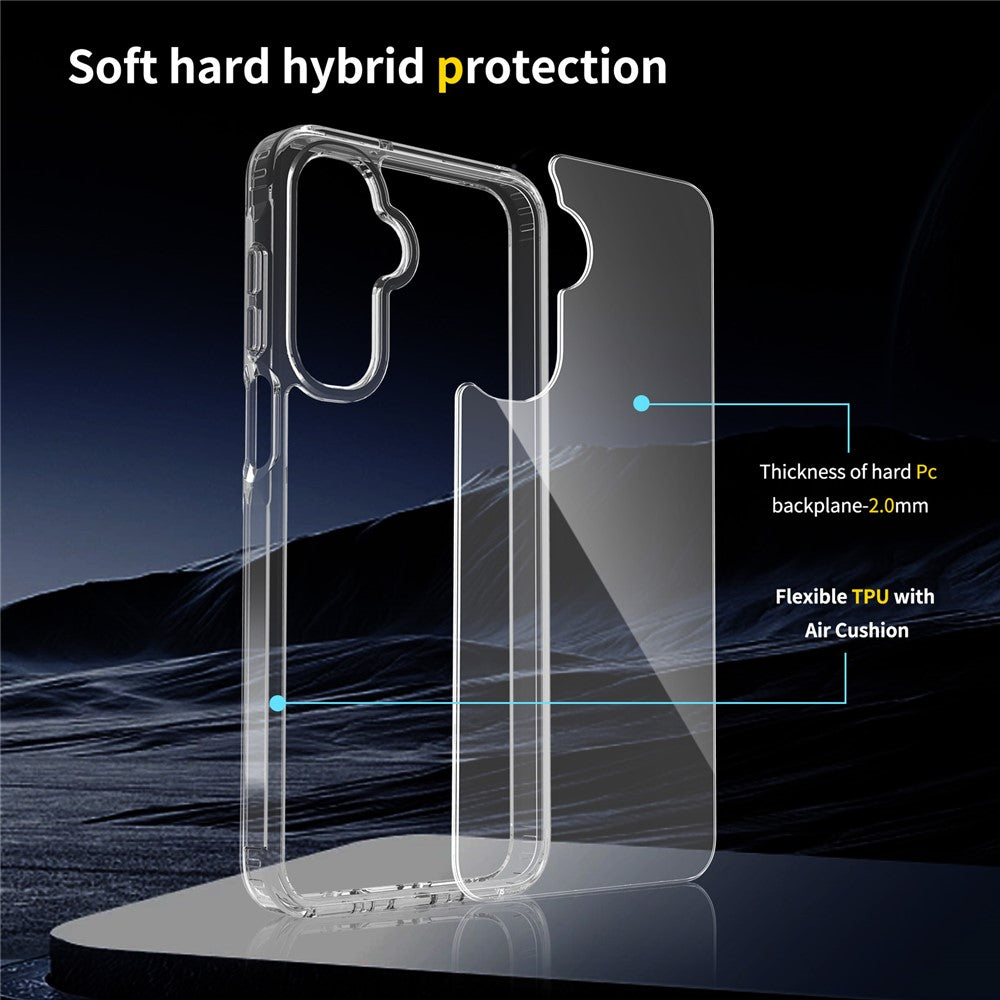 mobilskal för Samsung Galaxy A18 4G / A17 5G / A17 4G / A26 5G / A16 5G / A16 4G, reptåligt TPU + genomskinligt bakstycke i akryl