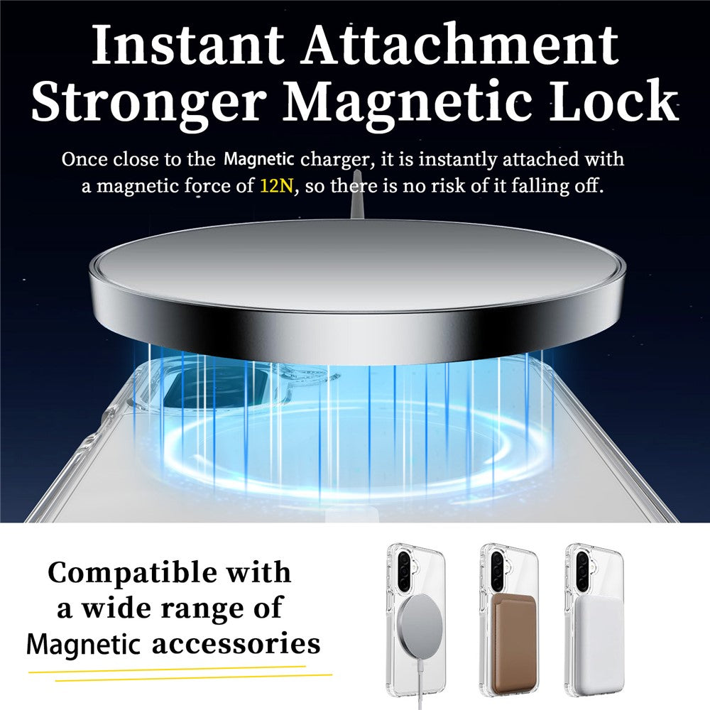 Magnetisk etui til Samsung Galaxy A18 4G / A17 5G / A17 4G / A26 5G / A16 5G / A16 4G, ridsefast TPU + PC-mobilcover på 2,0 mm