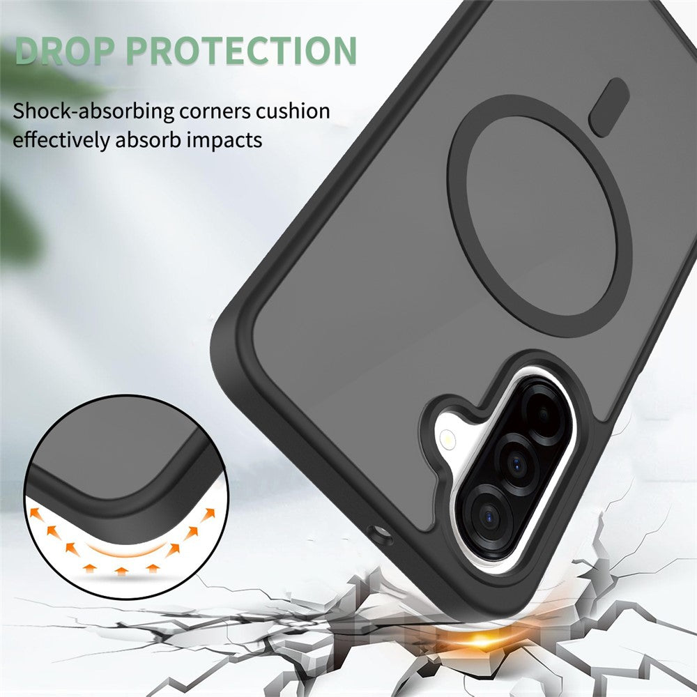 Magnetiskt skal för Samsung Galaxy A18 4G / A17 5G / A17 4G / A26 5G / A16 5G / A16 4G, TPU-ram i akryl, baksida, mobilskal med pekskärm