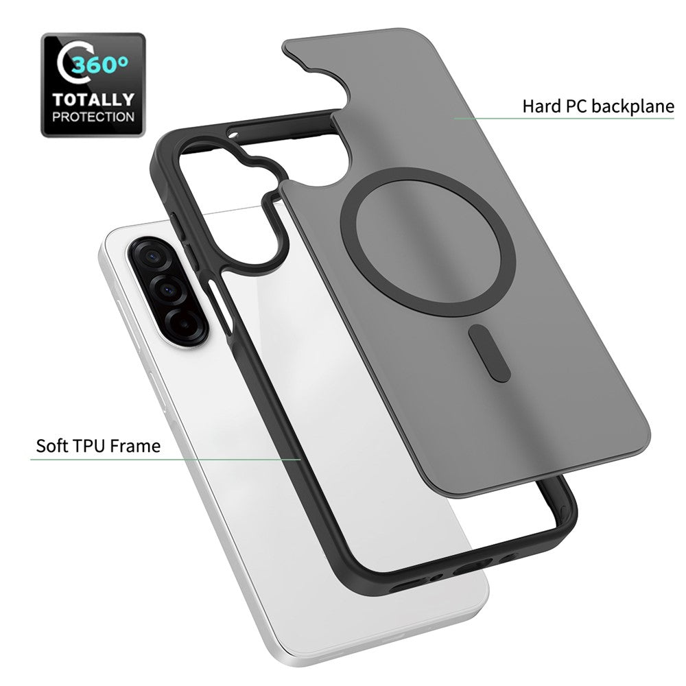 Magnetiskt skal för Samsung Galaxy A18 4G / A17 5G / A17 4G / A26 5G / A16 5G / A16 4G, TPU-ram i akryl, baksida, mobilskal med pekskärm