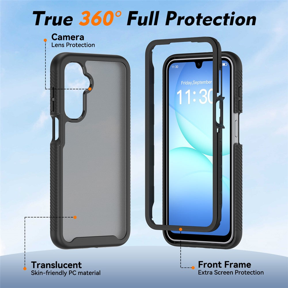 mobilskal för Samsung Galaxy A18 4G / A17 5G / A17 4G / A26 5G / A16 5G / A16 4G, Genomskinligt Matt Anti-Fingeravtryck PC + TPU 2-i-1 Skyddsskal