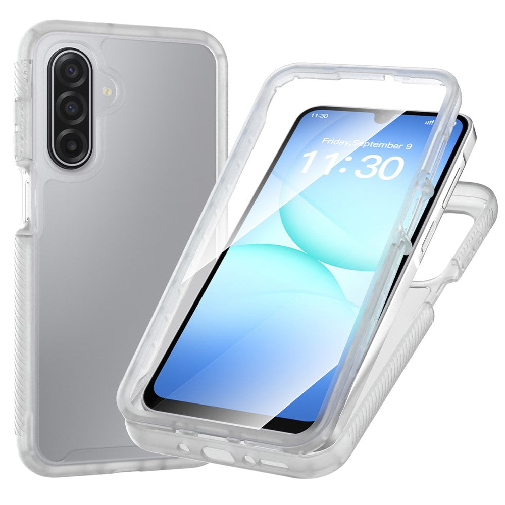 mobilskal för Samsung Galaxy A18 4G / A17 5G / A17 4G / A26 5G / A16 5G / A16 4G, genomskinligt matt PC + TPU-bakstycke med PET-skärmfilm