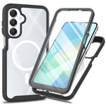 Magnetisk cover til Samsung Galaxy A18 4G / A17 5G / A17 4G / A26 5G / A16 5G / A16 4G, beskyttende PC- og TPU-mobilcover med PET-skærmfilm