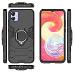 For Samsung Galaxy A04e 4G / F04 4G / M04 4G Ring Kickstand Phone Case PC+TPU Anti-scratch Protective Cover